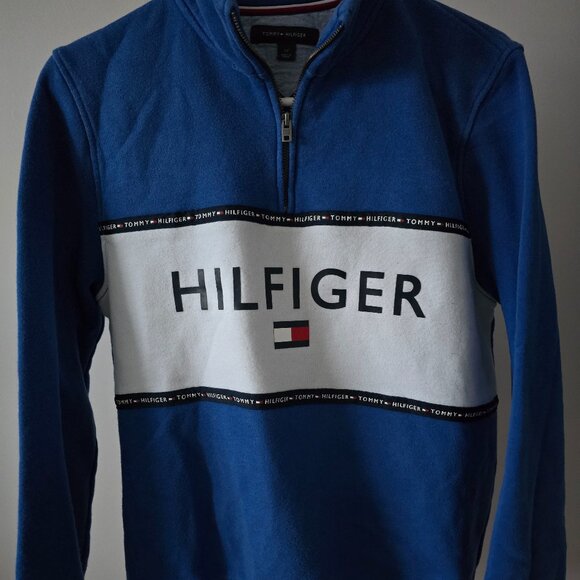 TOMMY HILFIGER MENS HALF ZIP SWEATSHIRT - Picture 1 of 3